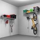 TORACK 2 Pack Garage Storage Wall Shelves, 15" x 45" Wall Mounted Wire Shelves for Garage Heavy Duty Wall Shelving(Pack of 2, White)