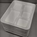 100% Compostable 5 Compartment Plates, 125 Pack Disposable Paper Plates, Heavy-Duty Biodegradable Sugarcane Plates, Eco-Friendly School Lunch Trays (White)