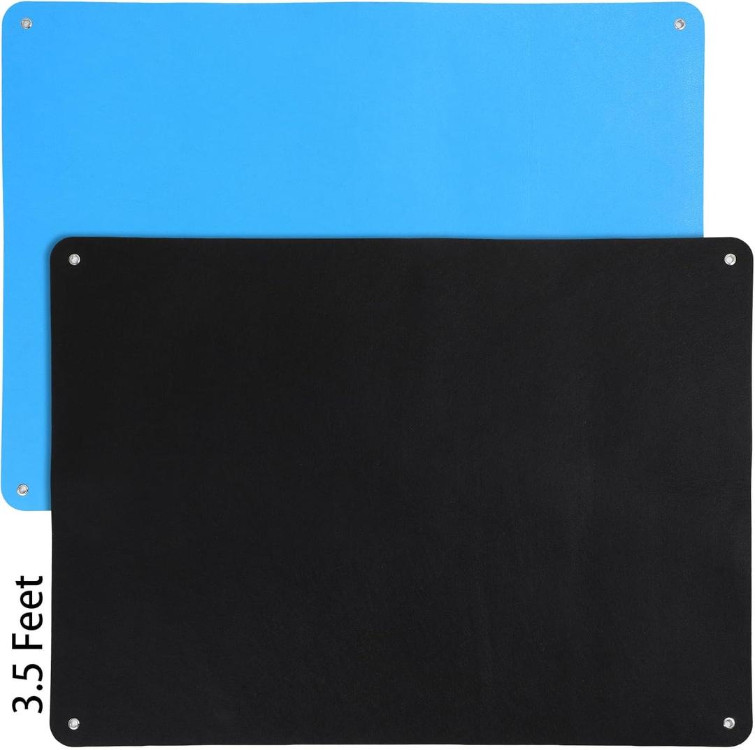 Poen 2 Pcs 41 x 29 Inch Felt Board Toddlers Flannel Board Stories Felt Stories Activities Play Kits for Preschool Classroom Wall Hanging Boys Girls Birthday Gifts Homeschooling Activity, Blue, Black