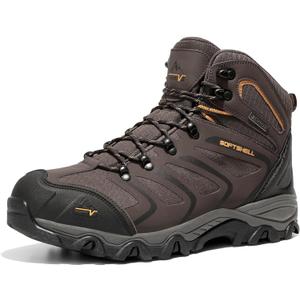 NORTIV 8 Men's Ankle High Waterproof Hiking Boots Outdoor Lightweight Shoes Trekking Trails Armadillo (10, Brown/Black/Tan)