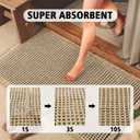 Waffle Bath Mat Rug, 18" x 25" Super Absorbent Non Slip Bath Mats for Bathroom Floor, Ultra Soft Bathmat Machine Washable Bathroom Rugs with Tassels, Brown