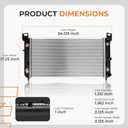 Autoexact 2370 Radiator Compatible with Chevy Silverado Suburban GMC Yukon Sierra Tahoe Escalade Hummer H2 4.3L 4.8L 5.3L 6.0L 6.2L Engine Radiator, 34", with TOC & with EOC