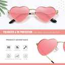 3 x Eiuizah Polarized Heart Sunglasses for Women Men - Cute Trendy Sun Glasses Metal Frame UV400 Protection Lens
