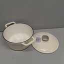 NUTRIUPS Enameled Cast Iron Dutch Oven Pot with Lid Heavy Duty Casserole Dish 4-Quart (Oyster White)