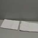 LAMIT Short Linen Curtains 40 Inches Long for Small Window, Rod Pocket Linen Privacy Drapes Light Filtering Semi Sheer Window Curtains for Kitchen/Bedrooom, Set of 2 Panels (42 x 40 Inch, Ivory White)