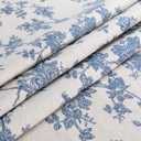 LOVOUS Linen Floral Round Tablecloth 48 Inch  Washable Vintage Blue Table Cloth for Indoor & Outdoor Dining, Restaurant, Picnic, Pastoral Table Cover Decor