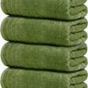 Tens Towels Pack of 4 Extra Large Bath Towels 30 x 60 Inches, 100% Cotton, Larger & Lighter Weight, Quicker to Dry, Super Soft and Absorbent, Perfect for Bathroom, Green