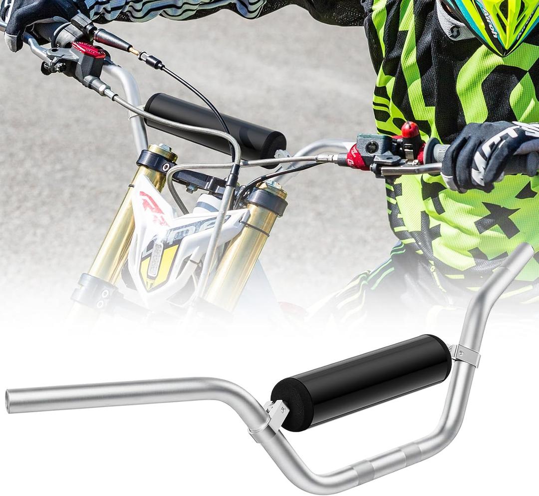 7/8" 22mm Dirt Bike Handlebars with Foam Pad Atv Motorcycle Handlebars for Motocross Atv Dirt Bike Ebike(Silver)