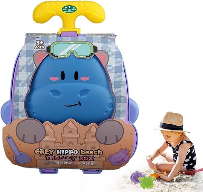 Sand Play Beach Toy for Children 3-8Y Outdoor Indoor Sand Mold Play Set for Boy Girl Vacation Travel ( Blue )