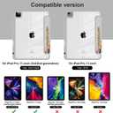 Batianda Hybrid Case for iPad Pro 11-inch 2022 4th M2 2021 (3rd Generation) / iPad Pro 11" 2nd 2020 [Built-in Pencil Holder] Shockproof Cover with Clear Back Shell TPU Bumper,Auto Sleep/Wake,Flowers