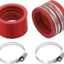 2PCS Motorcycle Carburetor Intake Manifold Interface Inlet Pipe Intake Manifold Rubber Carb Manifold Spare Part for Dirt Bike ATV Go Kart Motorcross (Red 35mm)