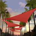 Amgo 24' x 24' x 33.9' Red Right Triangle Sun Shade Sail Outdoor Canopy Awning UPF50+ AGTAPRT24, 95% UV Blockage, Water & Air Permeable, Commercial Standard Heavy Duty (We Make Custom Size)