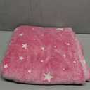 Glow in The Dark Blanket for Kids Unique Birthday Gifts for Girls Boys Teens Soft Cozy Warm Fuzzy Cute Throw Blanket All Seasons Pink Glowing Stars Blankets for Couch Sofa Bed 50"×60"
