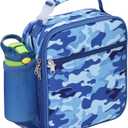 Bagseri Kids Lunch Box for Boys - Insulated Toddler Lunch Bag Fits Bento Box, Reusable Daycare Cooler Tote with Clip Handle, Water-Resistant Lining, Blue Camo (Standard Clip-On Series)