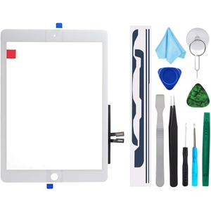 White Touch Screen Digitizer Repair Kit for iPad 9.7" 2018 iPad 6 6th Gen A1893 A1954 Front Glass Replacement (Without Home Button,not Include LCD) + Tools