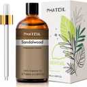 PHATOIL 100ML Sandalwood Essential Oil, Pure Aromatherapy Essential Oils for Diffuser, Humidifier, Scented Oils for Soap, Candle Making, Huge 3.38fl.oz Bottle