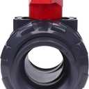 DERNORD PVC True Union Ball Valve NPT Threaded with Full Port, EPDM O-Rings, and Reversible PTFE Seats, Rated at 200 PSI (4 Inch NPT Threaded)