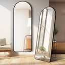 59"x16" Arched Full Length Mirror Full Body Floor Mirror with Stand for Bedroom Cloakroom, Black