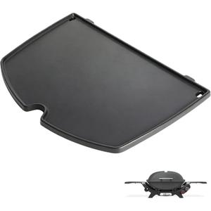 3400247 Half Cast Iron Griddle Insert Replacement Parts for Weber Q2800N+ Gas Grills Accessories, Heavy-Duty Griddle Plate for Weber Q2200N+, Q2600N+, Q2000N+ etc Griddle Parts