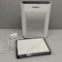 Air Purifier for Large Room, Cleans 2,400 ft in 30 Mins, 3-Stage True HEPA, 360 Airflow, Large Touch Display Control, Real-Time Air Quality (PM2.5) Display, Ultra-Quiet 20dB Sleep Mode, HAP602 White