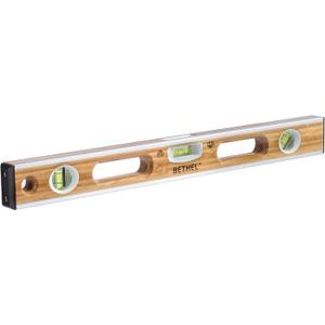 BETHEL Bamboo Level, 24 Inch Level & Tool Solid Block Acrylic Vials, Resists Mortar Adhesion, for Masonry Application and General Leveling (Light)