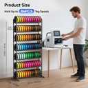 3D Printer Filament Storage Rack with Removable Basket, 7-Tier Heavy Duty Metal Spool Organizer Holds 84 Spools, Large Capacity Shelf for 3D Printing Station, Workshop, Office & Studio