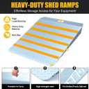36" x 30" Heavy-Duty Shed Ramp for Riding Mower, Loading Ramps for Sheds Garage Threshold Doorway Lawn Mowers Tractor Snow Blower Wheelchairs Garden Cart, Anti-Slip Punch Plate