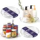 LAMU 4 Pack 9.25in Lazy Susan Organizer, Clear Lazy Susan Turntable for Cabinet, Refrigerator, Table Top, Kitchen, Bathroom, Pantry Organizers and Storage