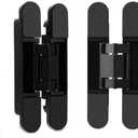 Hidden Door Hinges,6 inch Heavy Duty Concealed Hinges,180 Degree Swing 3-Way Adjustable Butt Hinges Suitable for Wooden Door Bedroom Door,2 Pack (Black, 6inch)