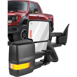 ECCPP Towing Mirrors, A Pair of Exterior Automotive Mirrors for 2003-2006 for Chevy Silverado for GMC Sierra with Dynamic Running Lights Arrow Signal Reversing Lights Power Operation Heated