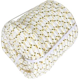 Arborist Tree Rope, 3/4inch by 150FT, 24 Strand Bull Rope up to 44KN Tensile Strength, White, Yellow, Black