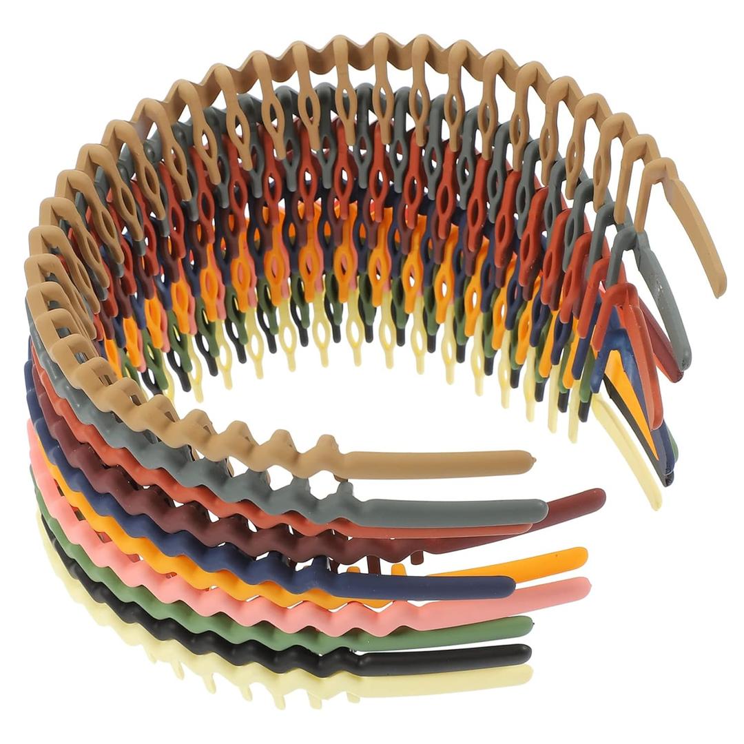 SMASOLO 10Pcs Plastic Hair Bands with Teeth for Women Comfortable Non Slip Head Accessories for Washing Face Daily Use and Various Hairstyles Lightweight and Durable Design