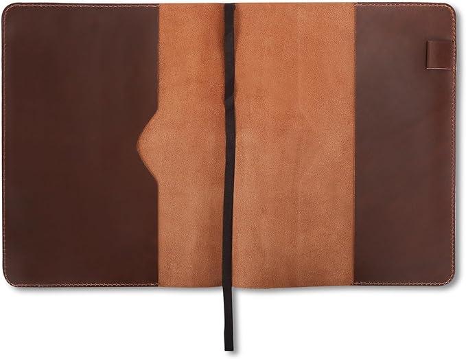 Heavy Duty Full Grain Leather Journal Cover (8.5 x 11 in.), Refillable Cahier XXL, Refillable Spiral Notebook (8.5 x 11 in.), Handmade Leather Journal Cover (Tan)
