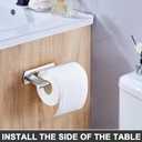 Toilet Paper Holder Wall Mount, Toilet Paper Storage Metal, Adhesive Rustproof Toilet Paper Roll Holder Wall Mounted, Large Roll Hanging Holder for Bathroom, Kitchen, Washroom RV (Silver)