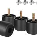 1-1/2 inch Plastic Furniture Legs, Round Tapered Table Legs Black Sofa Legs Replacement Legs with M8 Hanger Bolts for Couch Table Sofa, Pack of 4