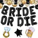 Bride Or Die Bachelorette Party Decorations Bridal Shower Decorations Bachelor Party Decorations For Men Bachelorette Party Supplies Black Gold Bachelorette Decorations For Party Bride To Be Balloons