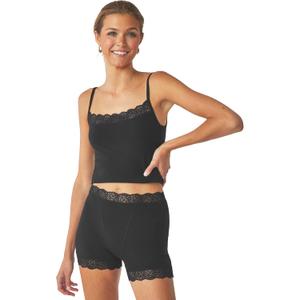 Florence by mills Women's Lacy Cotton Camisole (Black) Size Small