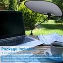 Amylove 2 Pcs Laptop Sun Shade, Laptop Visor for Working Outside with Flexible and Adjustable Clips Stand Shade Cover for Notebook Portable Computers Beach Chairs, Pets and Strollers (Black)