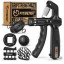 FitBeast Grip Strength Trainer, Hand Gripper Strengthener Kit - 6 Pack with Adjustable Resistance Forearm Strengthener, Forearm Exerciser and Massage Balls for Hand Therapy, Grip Training and Recovery