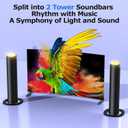 Sound Bar for Smart TV, 100W Sound Bar with 3 Dynamic RGB Lights,Bluetooth 5.3, ARC/Opt/AUX Connect, Dynamic Volume 3 Equalizer Modes,2 in 1 Detachable Soundbar for TV/PC/Gaming/Projectors