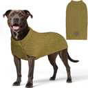 KYEESE Dog Sweater for Large Dogs with Leash Hole Warm Pullover with Reflective Yarn Male Thick Stretchy Knitwear Winter Soft Pet Coat boy for Cold Weather Comfy Dog Sweaters,Grey, XX-Large (XXL (55-75lbs), 8# Brown)