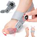 Bunion Corrector for Women & Men,Adjustable Universal Size Bunion Splint, Big Toe Straightener, Bunion Fix Device with 2 Silicone Pads, Better Fit to the Toes Without Damaging the Skin(1PCS,Gray) (Grey)