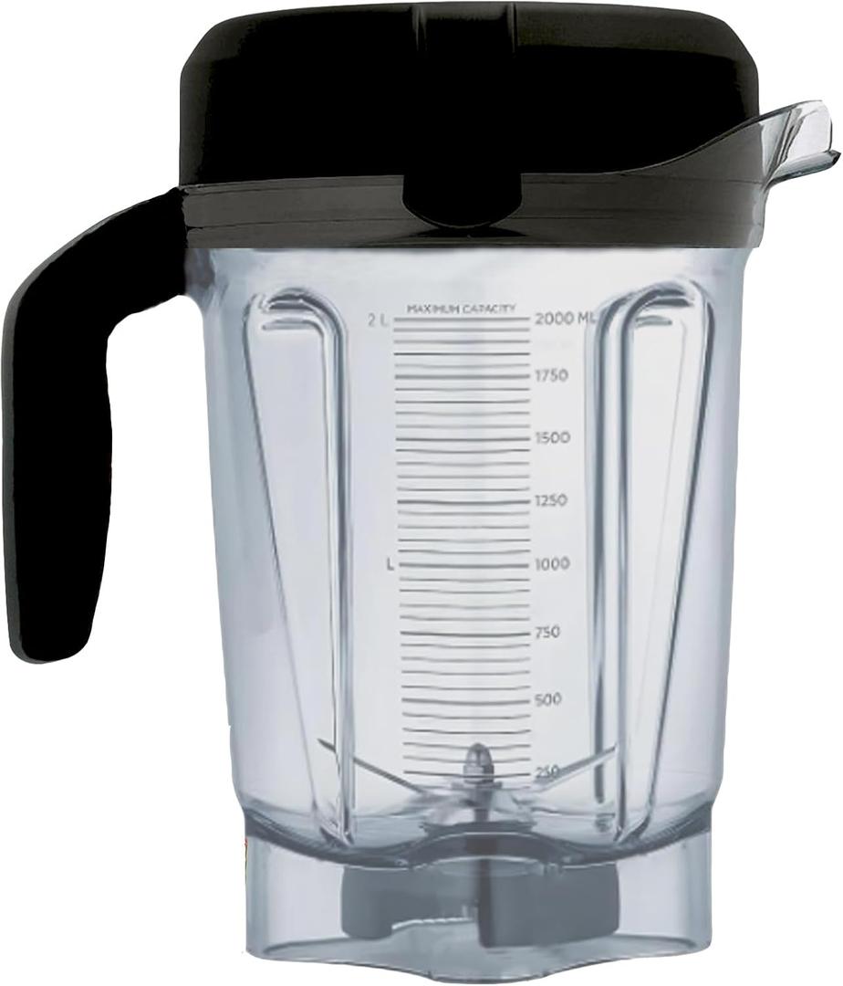 For Vitamix Blender Pitcher 64oz Low-Profile, Replacement for Vitamix 750 5200 5000 6300 7500 Vm0102 Vm0103 Vm0197 E310 Classic/Commercial/Professional Series, etc, Container Jar Cup
