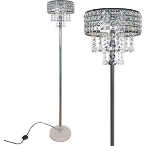 beaysyty Modern K9 Clear Glass Crystals Floor Lamp, On/Off Foot Switch, Crystal & Glass 3-Lights Standing Light, Reading Corner Lamp for Office Cafe, Living Room Bedroom (Chrome) beaysyty Modern K9 Clear Glass Crystals Floor Lamp, On/Off Foot Switch, Crystal & Glass 3-Lights Standing Light, Reading Corner Lamp for Office Cafe, Living Room Bedroom (Chrome)