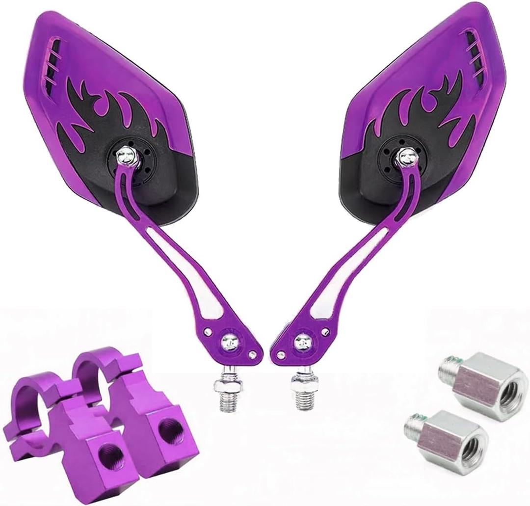 Bicycle Mirrors for Handlebars 2 Pack,Essential Electric Bike Accessory,Mirrycle Bike Mirror,Bike Mirrors for Safe Riding,Handlebar Rearview Mirror,Lowrider Bike Parts & Accessories (Purple)