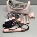 MESCOMB 5 in 1 Hot Air Styler Wrap, High-Speed Hair Dryer, Volumizing Brush with Auto Curlers, Fast Drying & Frizz-Free Styling, Straightening, No Heat Damage, Includes Travel Bag (Pink)