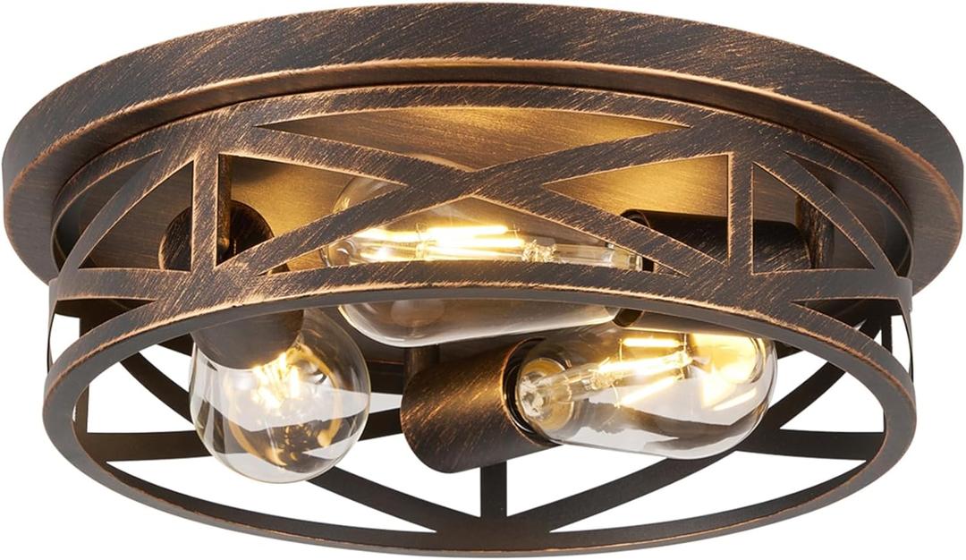 piano7797 13 inch Flush Mount Ceiling Light Fixtures,3-Light Modern Hallway Light Fixtures Ceiling, Black Gold Lights Fixture Ceiling Mount for Farmhouse, Kitchen, Bedroom 1 Pack