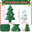 Bencailor 4 Pcs Christmas Tree Pillows Plush Christmas Throw Pillow 3D Green White Xmas Tree Seating Cushions for Xmas Party Gifts Home Office Couch Sofa Decorations