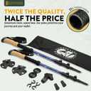 100% Carbon Fiber Trekking Poles by USA Brand - Ultra Strong Lightweight Collapsible Hiking Poles with Cork and EVA Foam Grips & Quick Adjustable Flip Locks