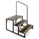 3 Step RV Stairs, Hot Tub Steps, Outdoor Spa Step Ladder with Handrail,Portable Economy 5th Wheel Stair for Travel Trailer, Motor Home, Camper and Porch with Non-Skid Tapes